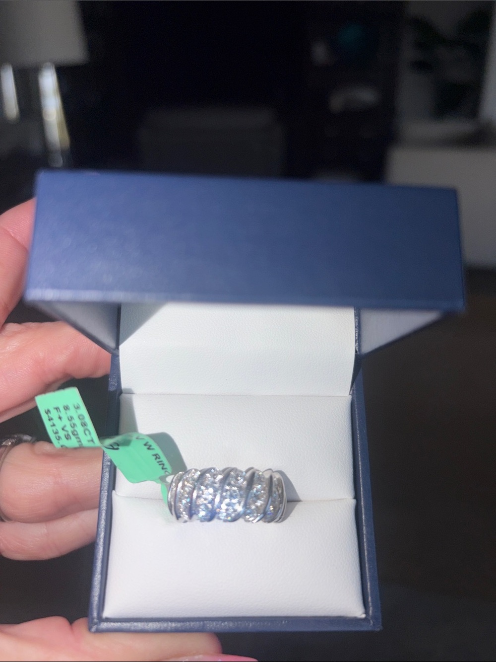 Lab grown diamonds 3,08 ctw Sterling Silver Multi-Stone Cluster Ring in White